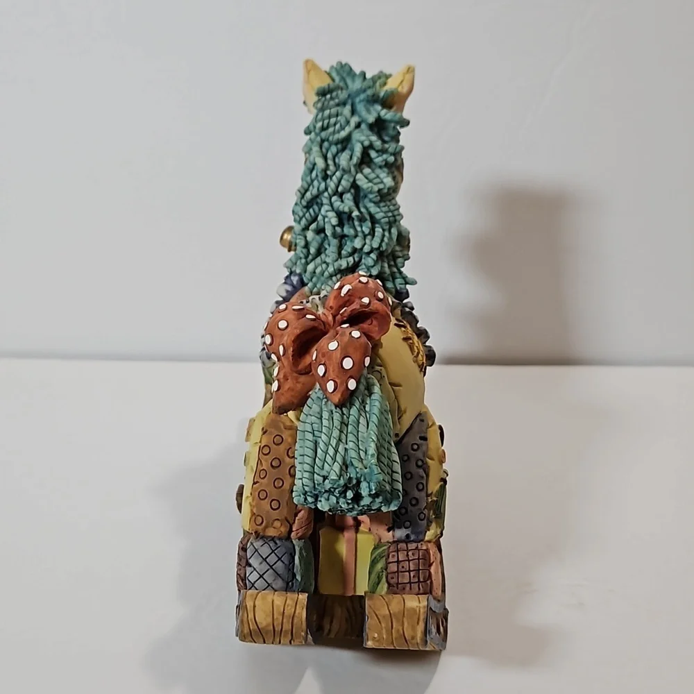 House of Lloyd VTG Christmas Around the World Patchwork Patch Pony Brown Blue - Picture 4 of 9